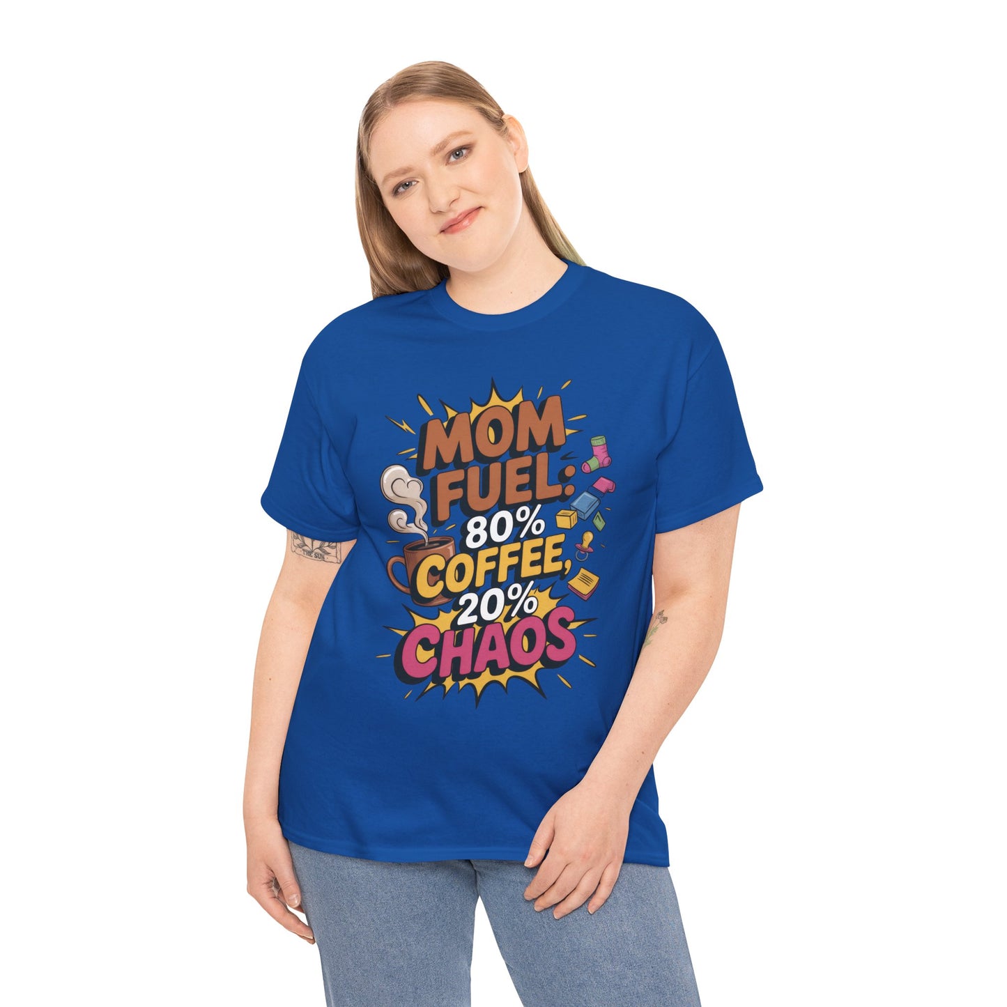 Funny Mom Fuel Coffee Tee, Gifts for Moms, Mother's Day Gift, Coffee Lover Shirt, T-Shirt for Coffee Loving Moms, Tired Mom Life Tee