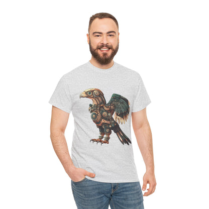 Steampunk Eagle Mens Tee, Cotton Tee with Mechanical Bird Design, Vintage Graphic Shirt, Gift for Bird Lovers, Unique Art Apparel