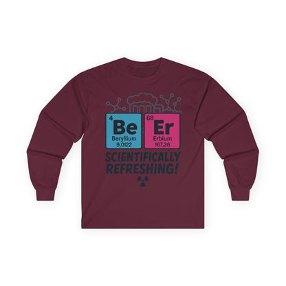 Chemistry Science Mens Long Sleeve Tee, Funny Science Shirt, Gift for Geeks, Beer Lover Top, Unique Birthday Present