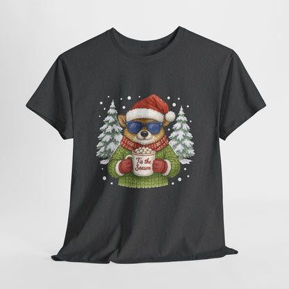 Women's Tis the Season Christmas T-Shirt, Cool Reindeer Holiday Tee