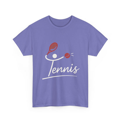Womens Heavy Cotton Tee, Womens Tennis Graphic T-Shirt, Cute Sports Tee, Funny Workout Gym Top for Women