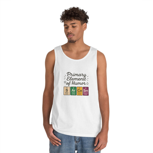 Sarcasm Tank Top for Men, Funny Chemistry Shirt, Science Humor Sleeveless Tee, Nerdy Summer Gym Shirt for Him, Chemistry Elements