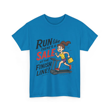 Motivational Fitness Tee, Workout Shirt, Funny Exercise Gym Top, Funny Shopping Tee, Treadmill Runner Shirt for Her,  run for sale tee