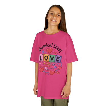 Kids Love Chemistry Girl Tee - Cute Gift for Science Lovers, Valentine's Day, Fun Classroom Wear, Adorable Kids Shirt, Colorful Kids Apparel