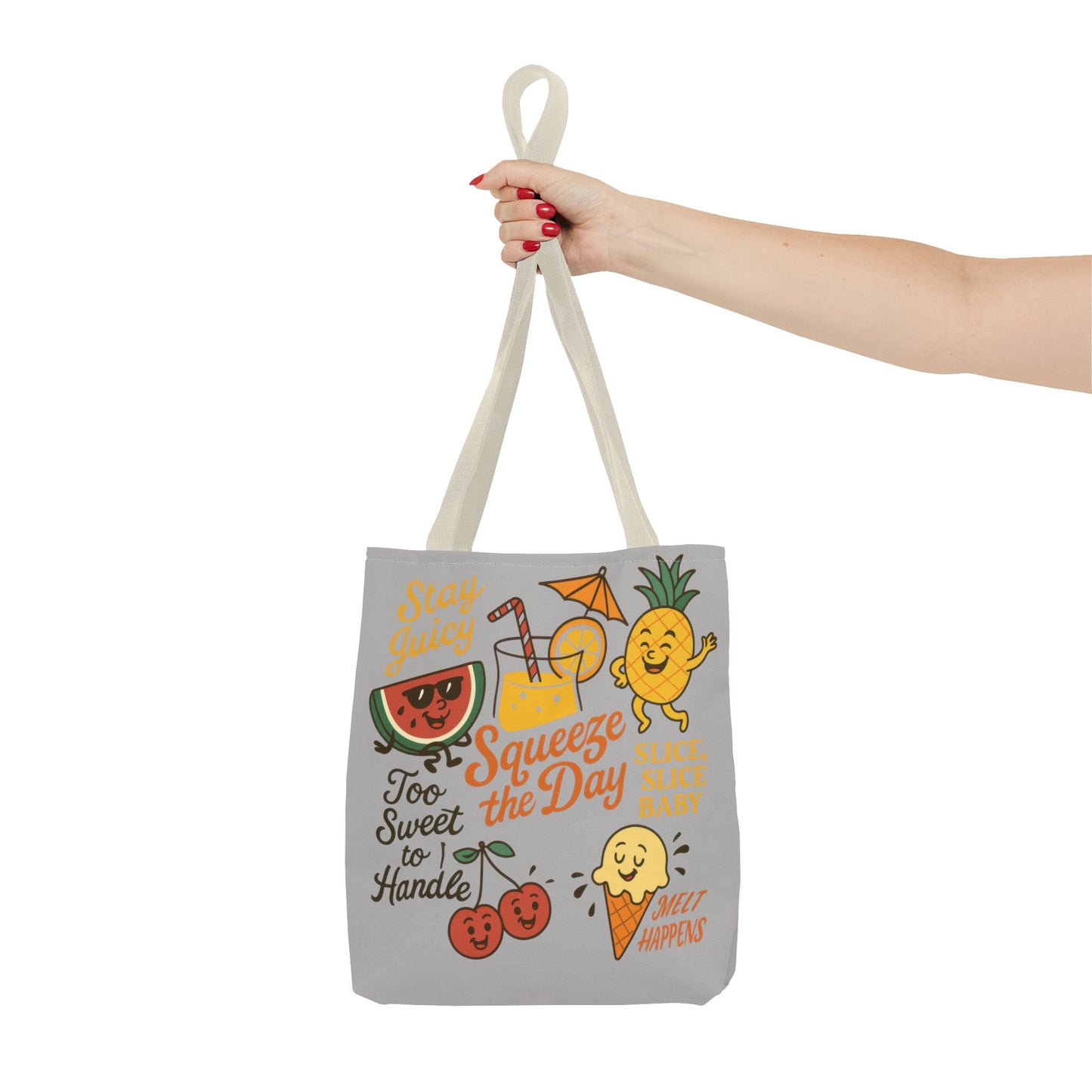 Juicy Summer Tote Bag, Fun Beach Carryall, Perfect for Grocery Shopping, Reusable Market Tote, Cute Gift for Fruit Lovers, Large Tote Bag