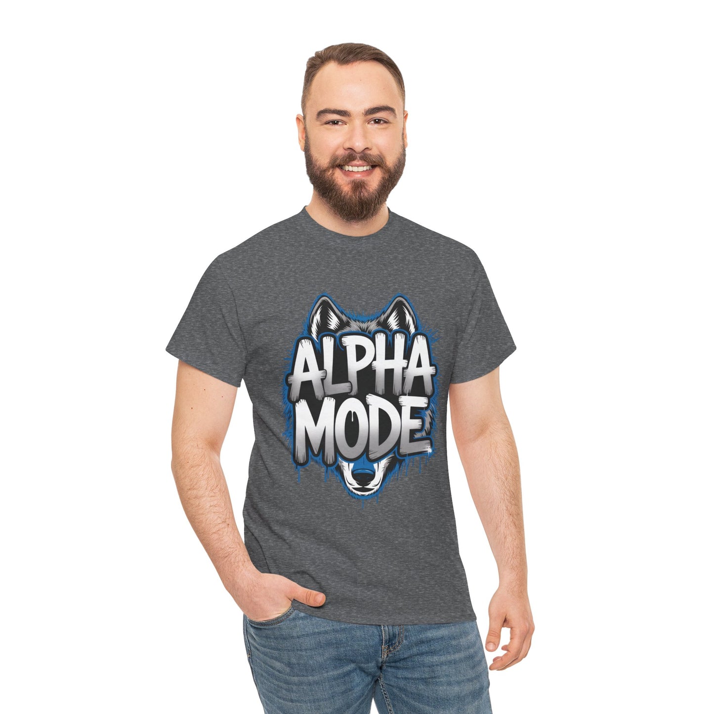 Alpha Mode Wolf Graphic Mens T-Shirt Streetwear, Alpha Tee, Wolf Tee, Street Tee, Wolf Art