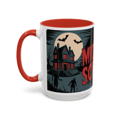Midnight Screams Mug, Retro Horror Movie Poster Coffee Cup, Gothic Halloween Gift for Horror Lovers, Accent Coffee Mug (11, 15oz)