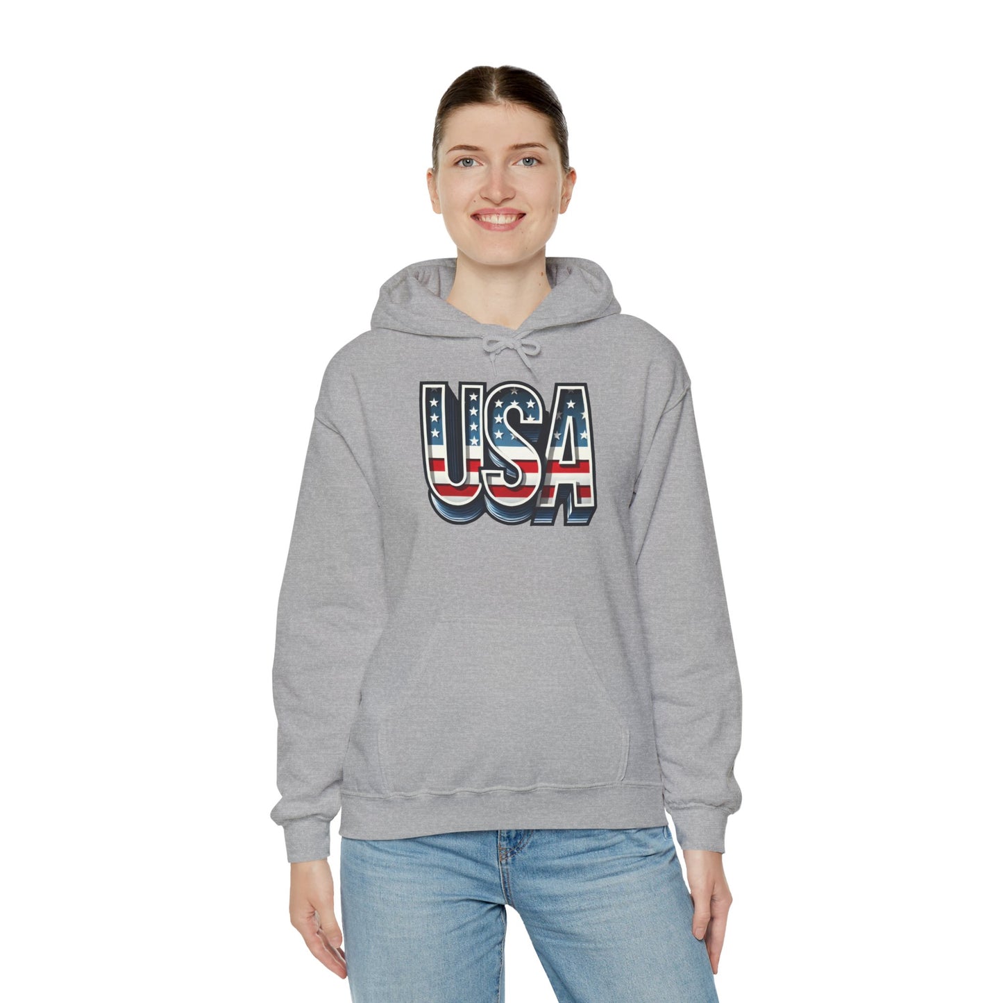 USA Flag Unisex Hoodie, Patriotic Sweatshirt, Independence Day Gift, American Pride Apparel, Casual Layering