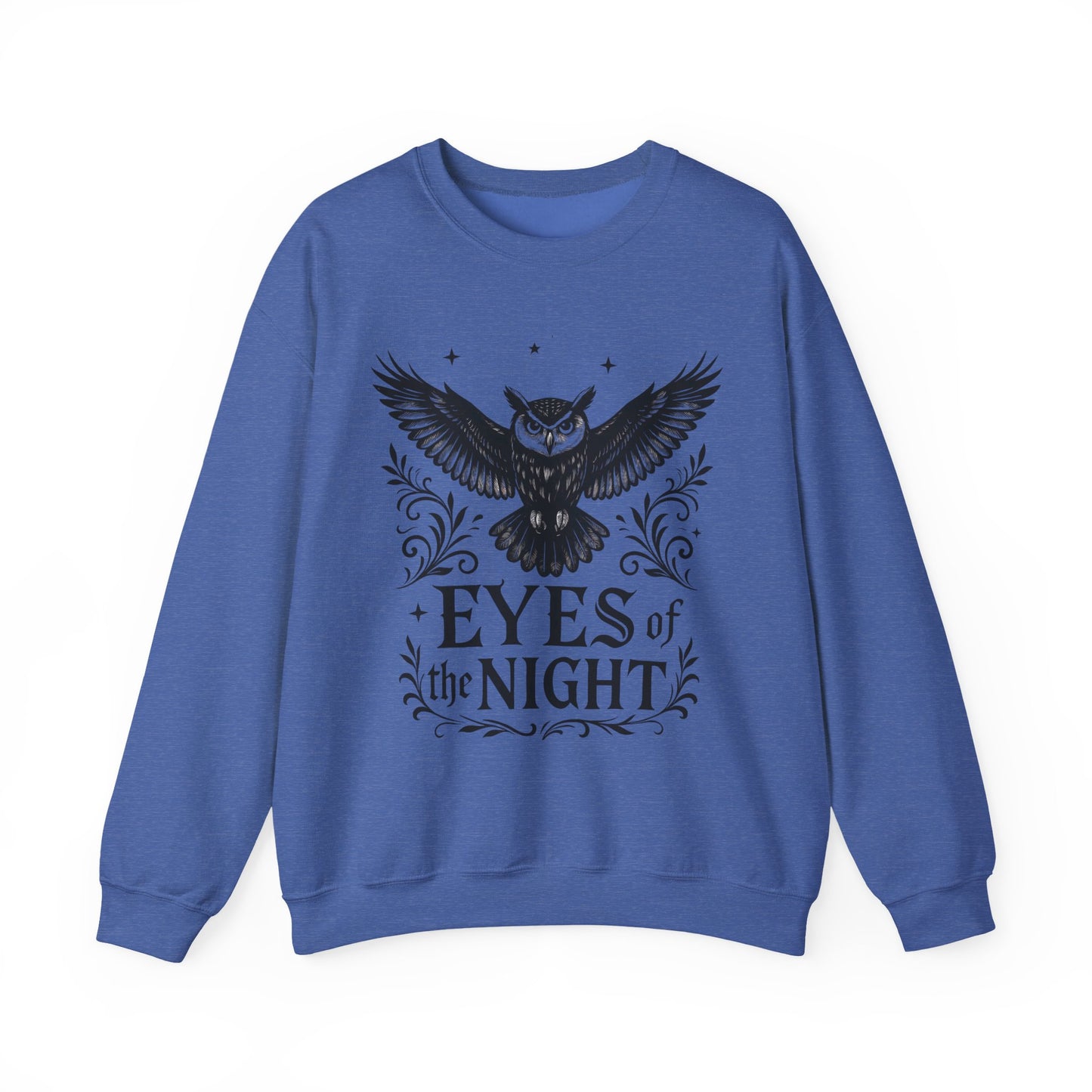 Eyes of the Night Owl Sweatshirt, Mens Dark Gothic Sweatshirt, Mysterious Owl Graphic Pullover, Forest Bird of Night Design, Halloween Gift
