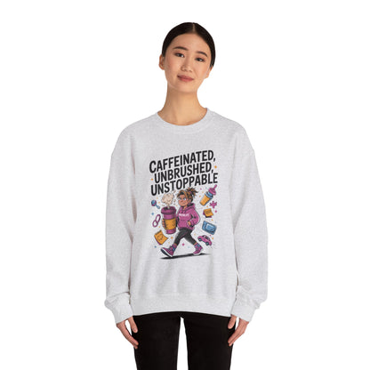 Caffeinated Mom Sweatshirt, Funny Mom Life Quote,  Mother's Day Gift,New Mother Tired Mother Gift, Coffee Lover Gift, Coffee Addict Mom