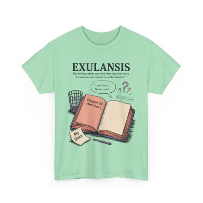 Exulansis Shirt, Emotional Aesthetic Word Tee, Deep Meaning Typography Graphic Tee, Women's Heavy Cotton Tee, deep meaning t shirt