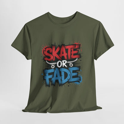 Skate Or Fade Men's T-Shirt, Graffiti Skateboarding Graphic Tee, Urban Streetwear Skater Top