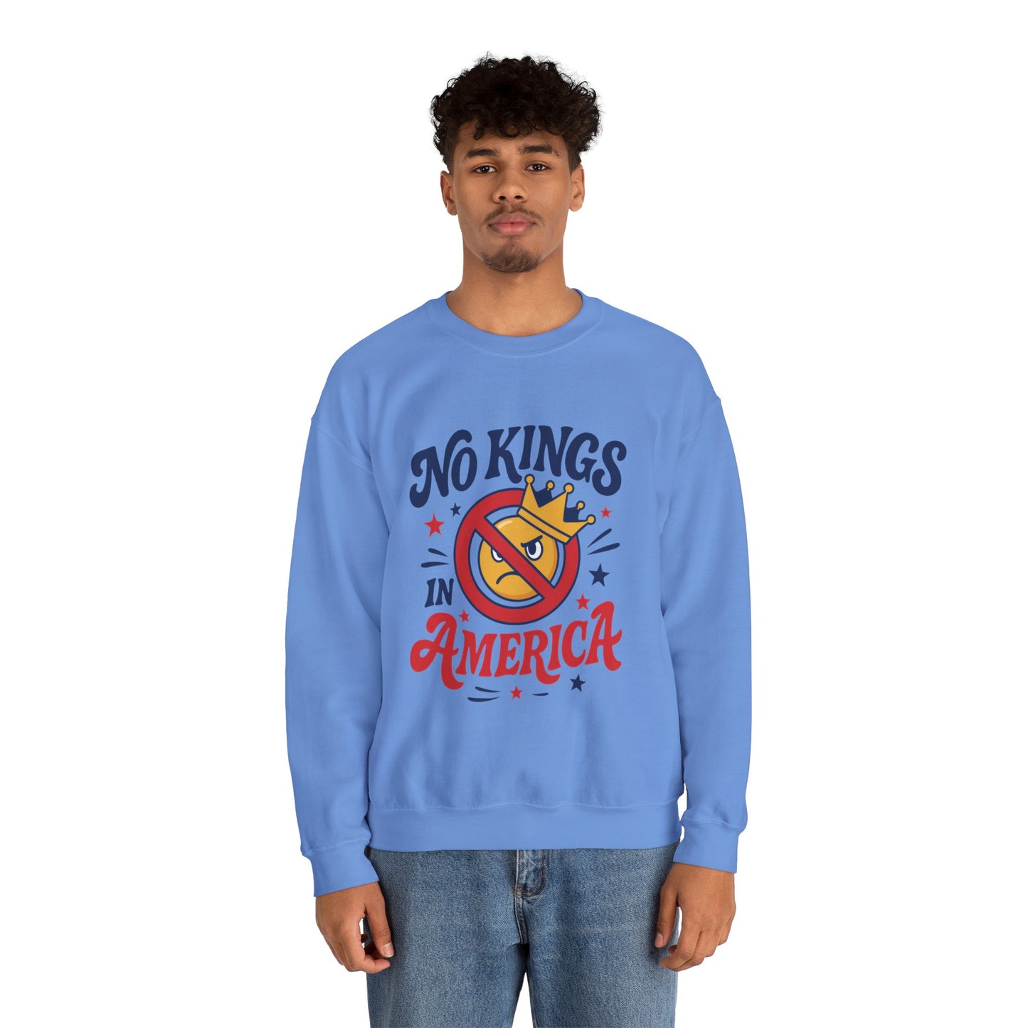 No Kings in America Sweatshirt - Funny Patriotic Anti Monarchy Pullover - USA Independence Sweater, Political Apparel, Gift for Activists