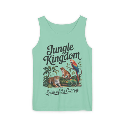 Jungle Kingdom Tank Top, Womens Garment-Dyed Sleeveless Shirt, Spirit of the Canopy Tee, Summer Outfit, Eco-Friendly Casual Wear