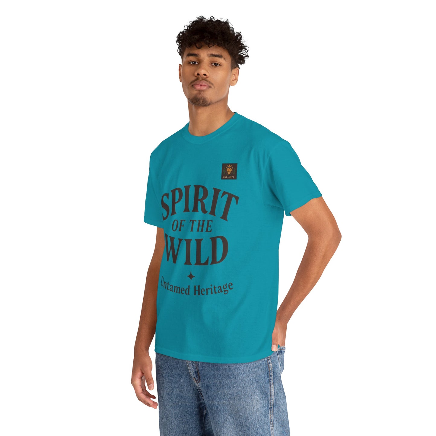 Spirit of the Wild Mens Heavy Cotton Tee, Nature Lover Gift, Outdoor Adventure Shirt, Unisex Tee, Casual Wear, Unique Graphic Apparel