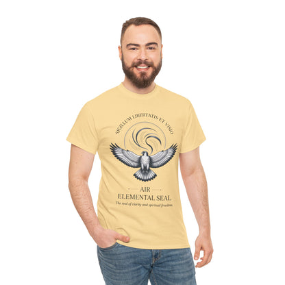 Air Elemental Seal Unisex Cotton Tee, Clarity & Spiritual Freedom Symbol Tee, Unisex Elemental Shirt, Vision Totem Gift, Spiritual Gift