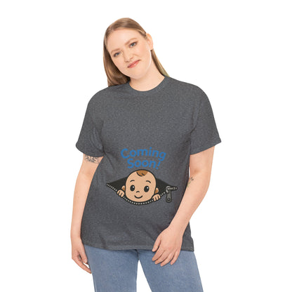 Coming Soon Maternity Tee, Cute Baby Boy Pregnancy Announcement Tee, Funny Expecting Mom Gift, Gender Reveal Tee, Baby Shower Top