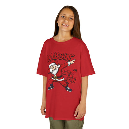 Dabbin Santa Youth Christmas T-Shirt, Funny Holiday Tee for Boys