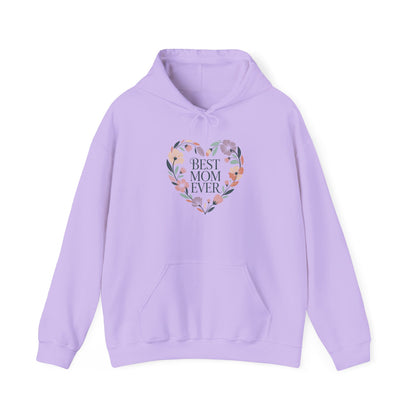 Floral Heart Mom Hoodie - Best Mom Ever Sweatshirt for Mother's Day, Gift for Mom, Cozy Sweatshirt for Women, Everyday Wear, New Mom Gift