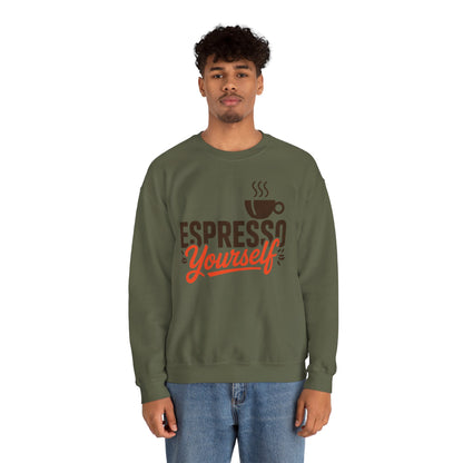 Men's Heavy Blend™ Crewneck Sweatshirt, Espresso Yourself Sweatshirt, Funny Coffee Lover Mens Crewneck, Cafe Lover Gift
