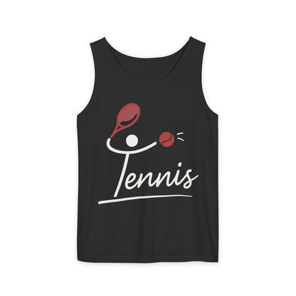 Womens Garment-Dyed Tank Top, Womens Tennis Tank Top, Cute Sports Graphic Top, Workout Gym Activewear Shirt