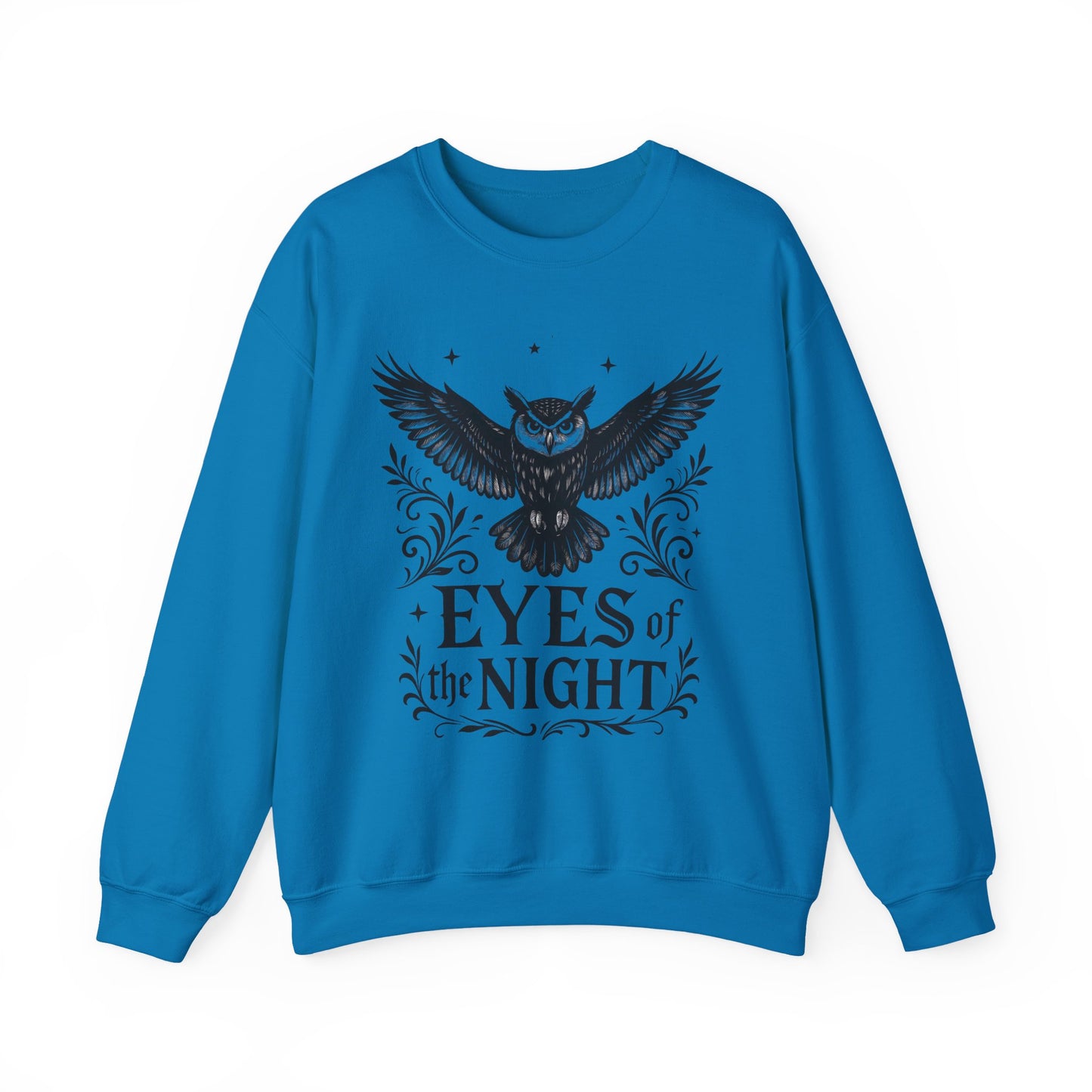 Eyes of the Night Owl Sweatshirt, Mens Dark Gothic Sweatshirt, Mysterious Owl Graphic Pullover, Forest Bird of Night Design, Halloween Gift