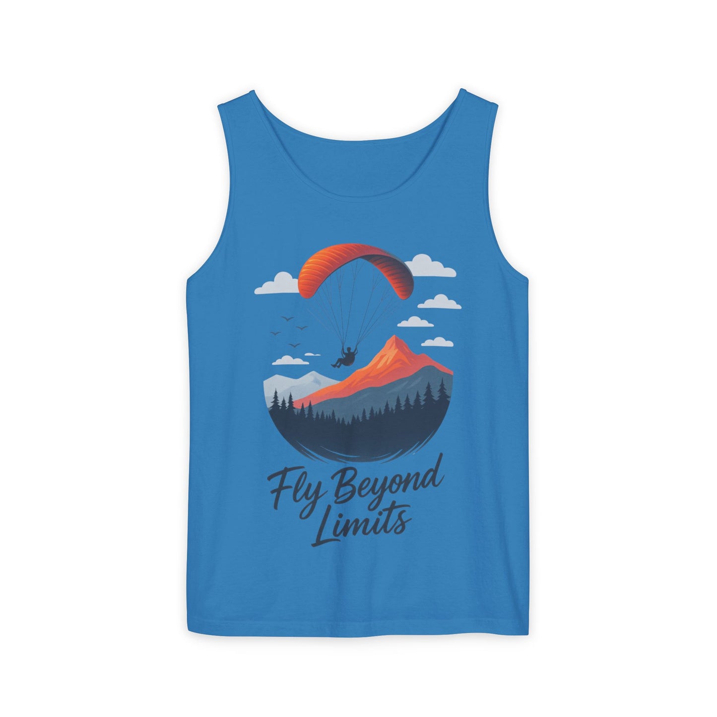 Adventure-Inspiring Fly Beyond Limits Unisex Tank Top, Summer Casual Wear, Outdoor Enthusiast Gift, Travel Apparel, Motivational Gift