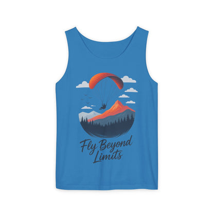 Adventure-Inspiring Fly Beyond Limits Unisex Tank Top, Summer Casual Wear, Outdoor Enthusiast Gift, Travel Apparel, Motivational Gift