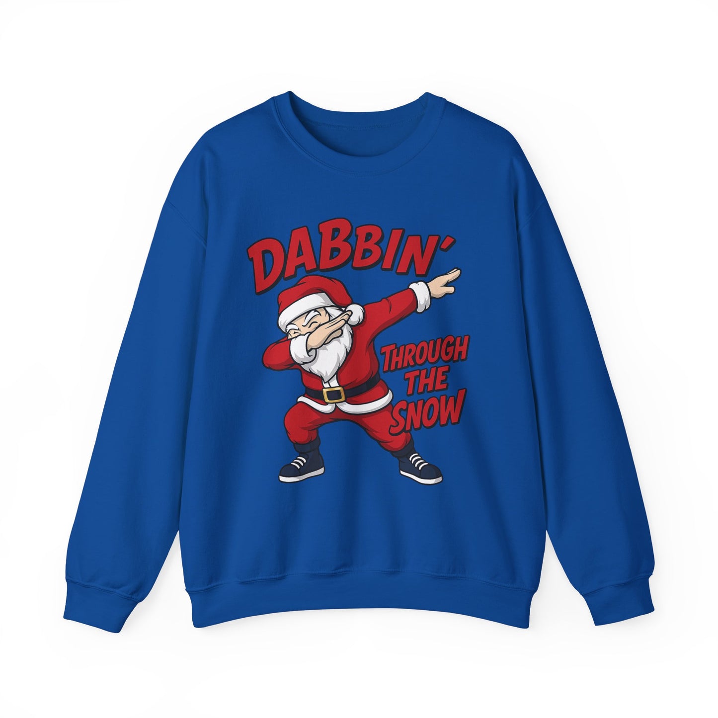 Dabbin Through The Snow Santa Men's Christmas Sweatshirt, Funny Holiday Jumper