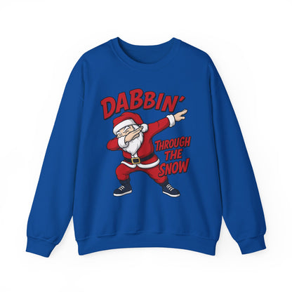 Dabbin Through The Snow Santa Men's Christmas Sweatshirt, Funny Holiday Jumper