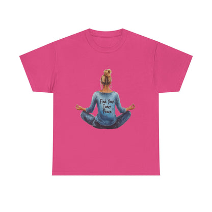 Find Your Inner Peace Unisex Heavy Cotton Tee, Motivational Shirt, Meditation Apparel, Relaxation Gift, Casual Wear, Mindfulness Tee