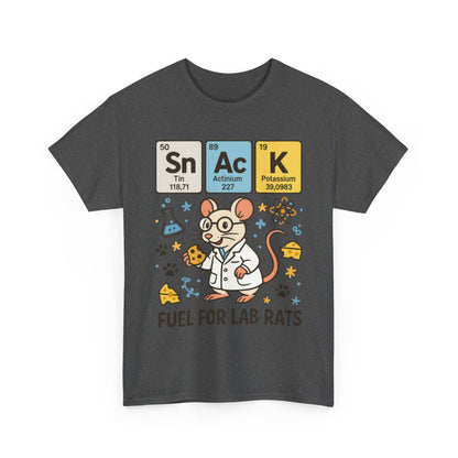 Funny Womens Science T-Shirt,Periodic Table Tee, Fuel for Lab Rats Nerdy Shirt, Gifts for STEM Lovers, Quirky Science Apparel