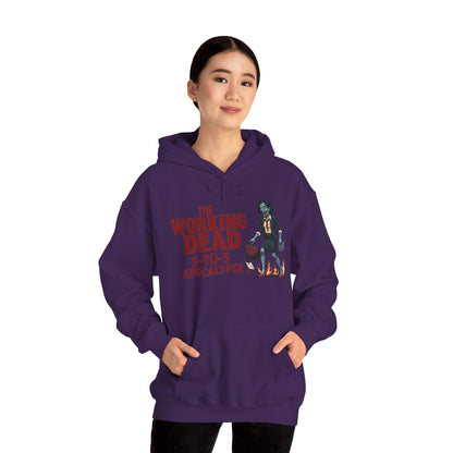 The Working Dead 9-to-5 Apocalypse Hoodie, Women's Horror Office Zombie Sweatshirt, Halloween Zombie Top, Halloween Work Top