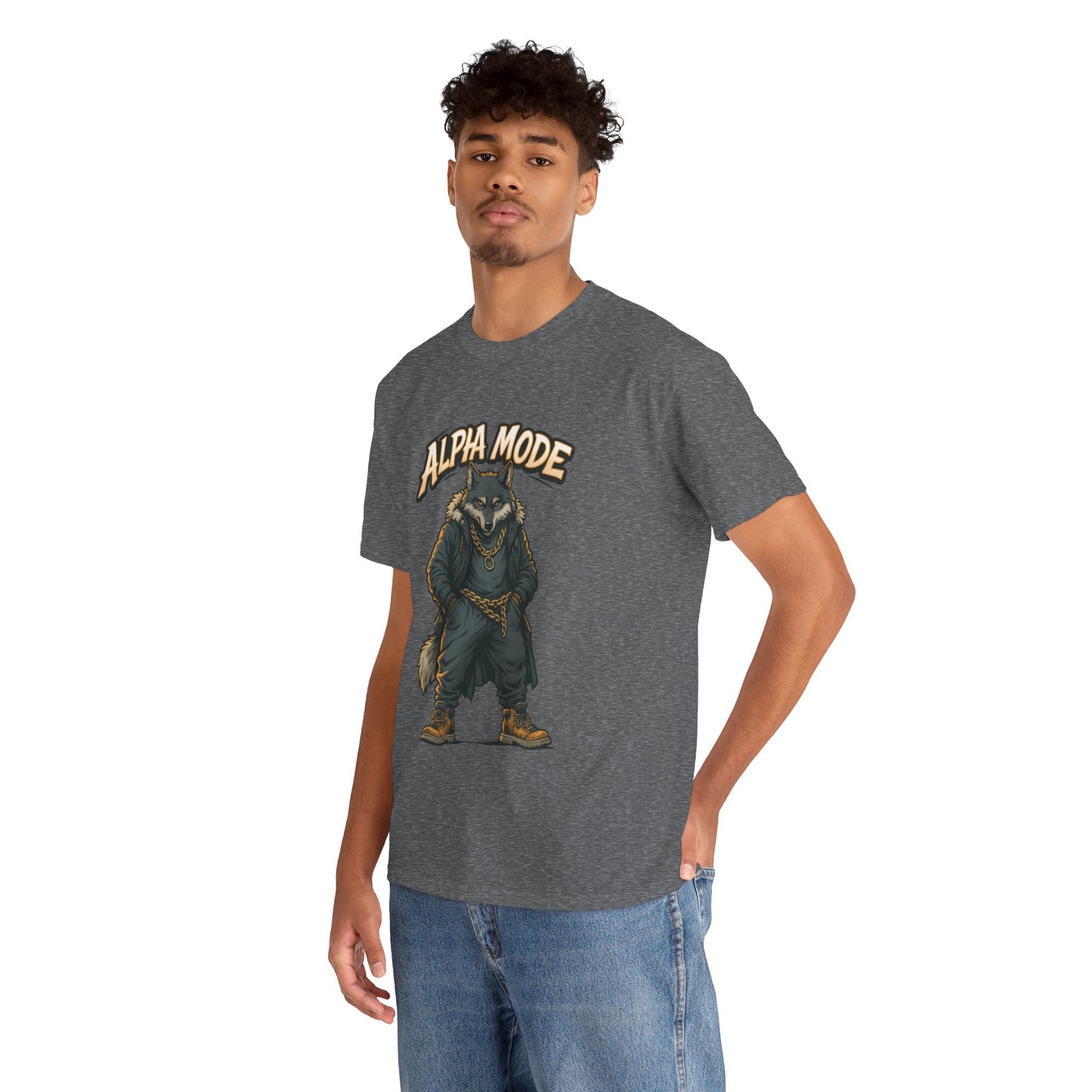 Alpha Mode Wolf Shirt, Mens Streetwear Graphic Tee, Hip Hop Wolf T-Shirt, Alpha Male Power Shirt, Cool Urban Wolf Gift, Trendy Summer Shirt