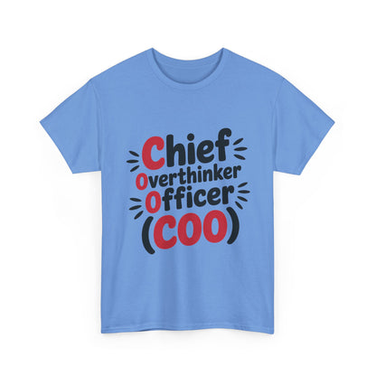 Women's COO T-Shirt, Chief Overthinker Officer Funny Graphic Tee, Sarcastic Work Shirt