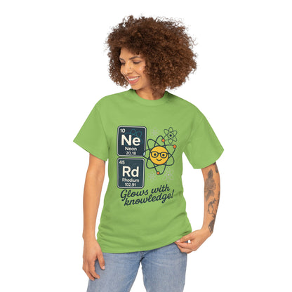 Funny Womens Nerd T-Shirt, NeRd Periodic Table Shirt, Glowing Knowledge Tee, Science Lover Gift, Chemistry Shirt, STEM Apparel, Science Tee