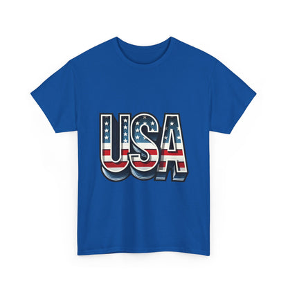 USA Patriotic Unisex Heavy Cotton Tee, American Pride Shirt, July 4th T-Shirt, Independence Day Apparel, Casual Summer Top
