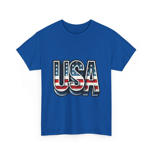 USA Patriotic Unisex Heavy Cotton Tee, American Pride Shirt, July 4th T-Shirt, Independence Day Apparel, Casual Summer Top