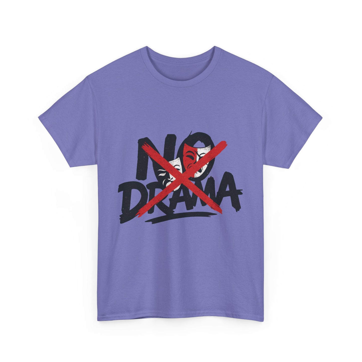 No Drama Unisex Heavy Cotton Tee, Casual Shirt, Gift for Friends, Relaxed Fit, Comfort Wear, Everyday Style