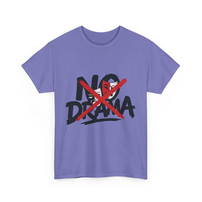 No Drama Unisex Heavy Cotton Tee, Casual Shirt, Gift for Friends, Relaxed Fit, Comfort Wear, Everyday Style