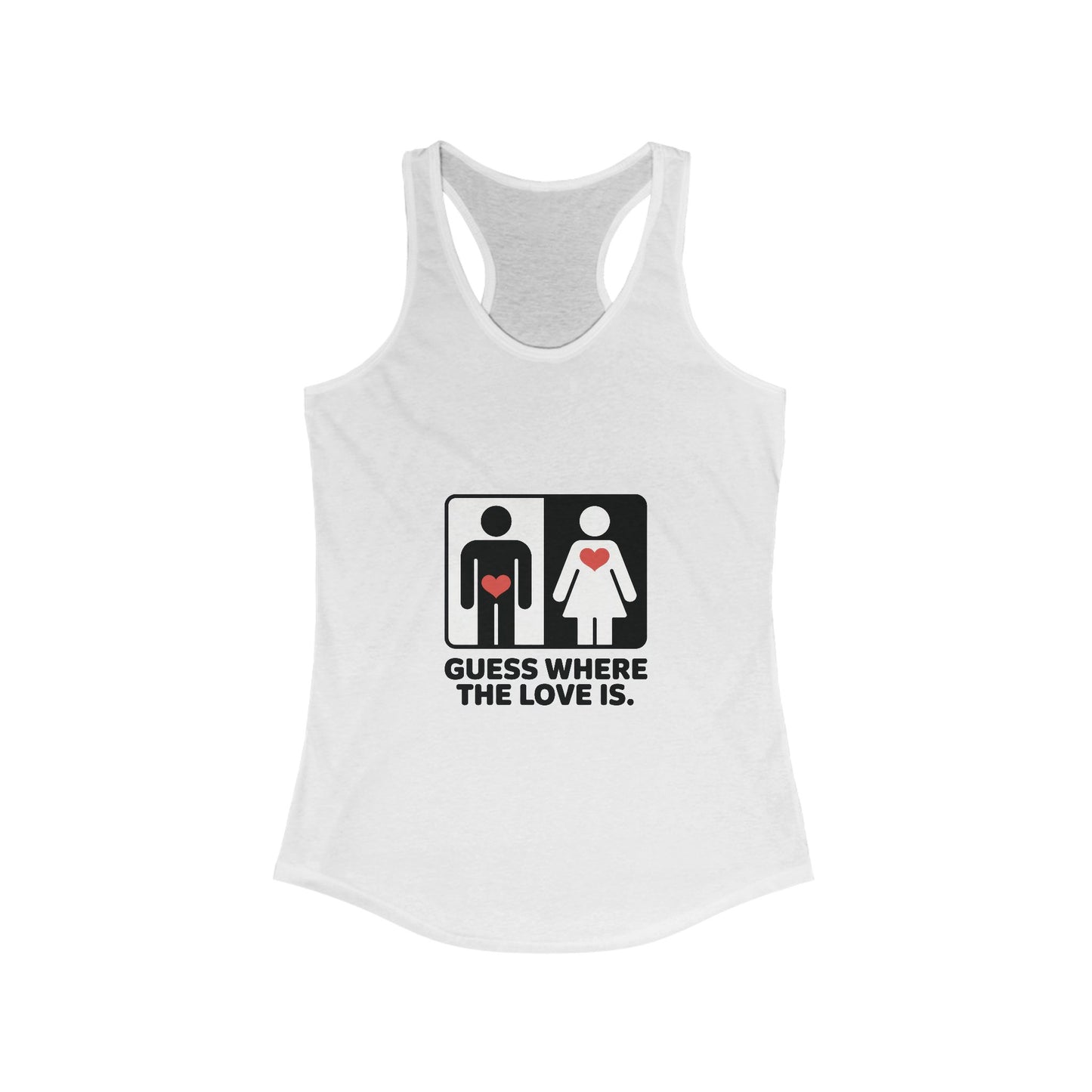 Guess Where the Love Is Womens Tank Top, Funny Shirt for Couples, Gift for Her, Matching Outfits,  Love Joke Graphic Workout Tee