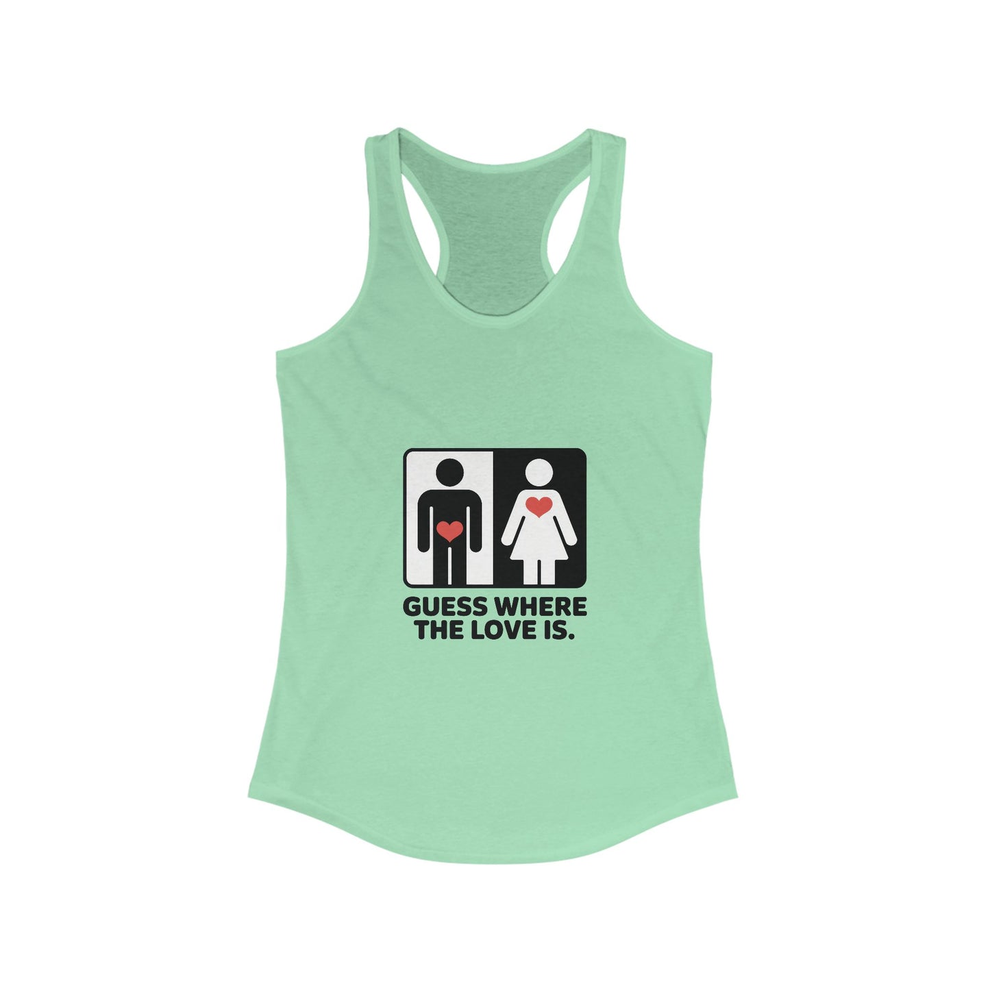 Guess Where the Love Is Womens Tank Top, Funny Shirt for Couples, Gift for Her, Matching Outfits,  Love Joke Graphic Workout Tee