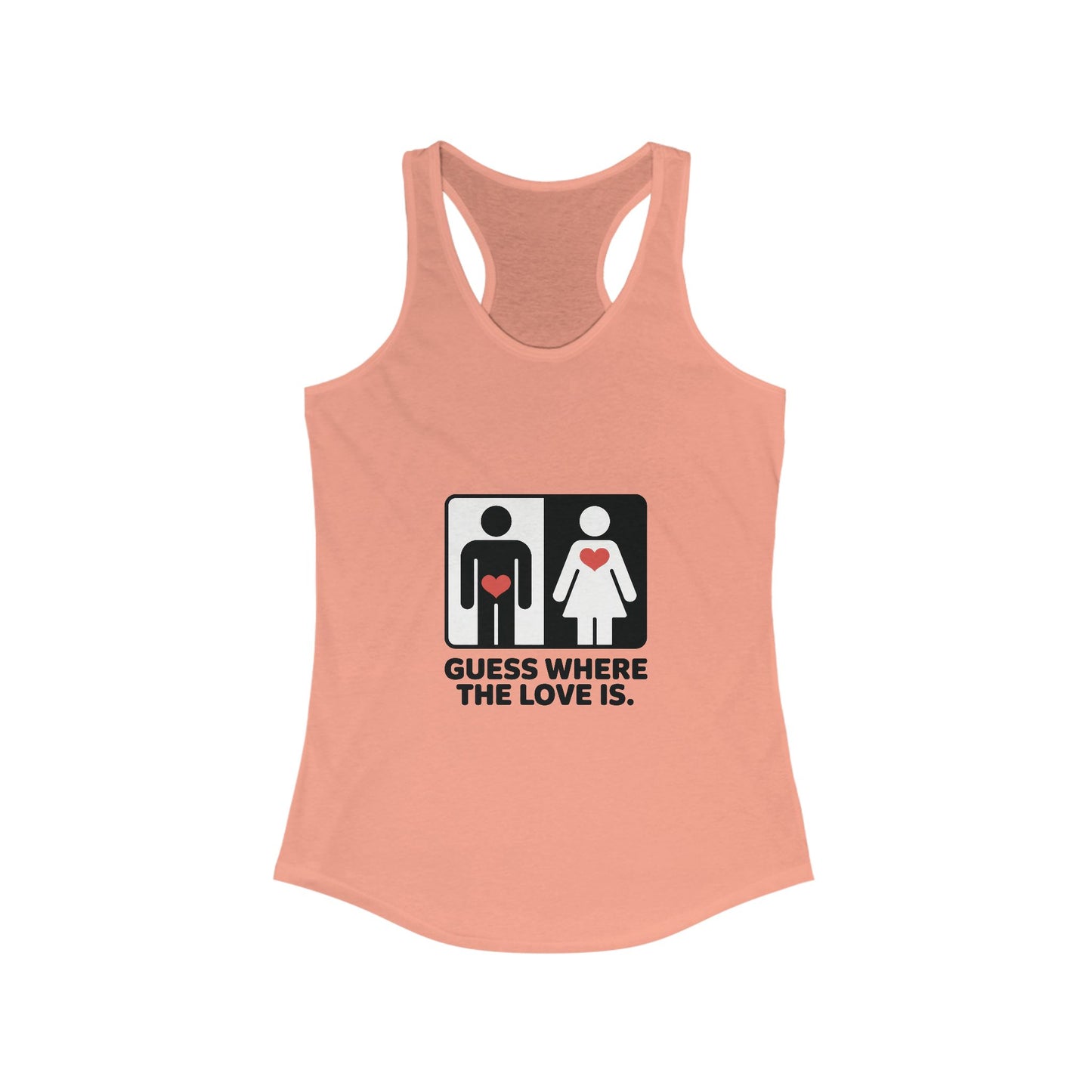 Guess Where the Love Is Womens Tank Top, Funny Shirt for Couples, Gift for Her, Matching Outfits,  Love Joke Graphic Workout Tee