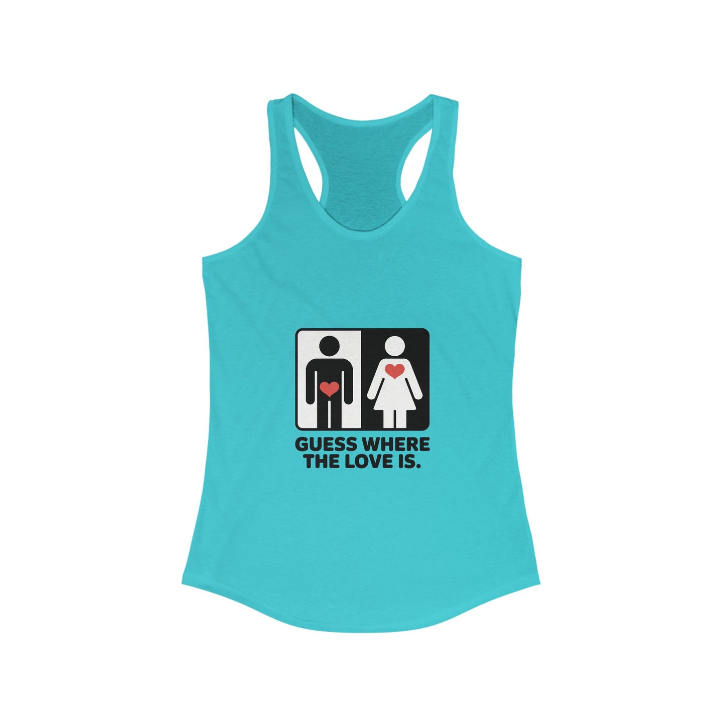 Guess Where the Love Is Womens Tank Top, Funny Shirt for Couples, Gift for Her, Matching Outfits,  Love Joke Graphic Workout Tee
