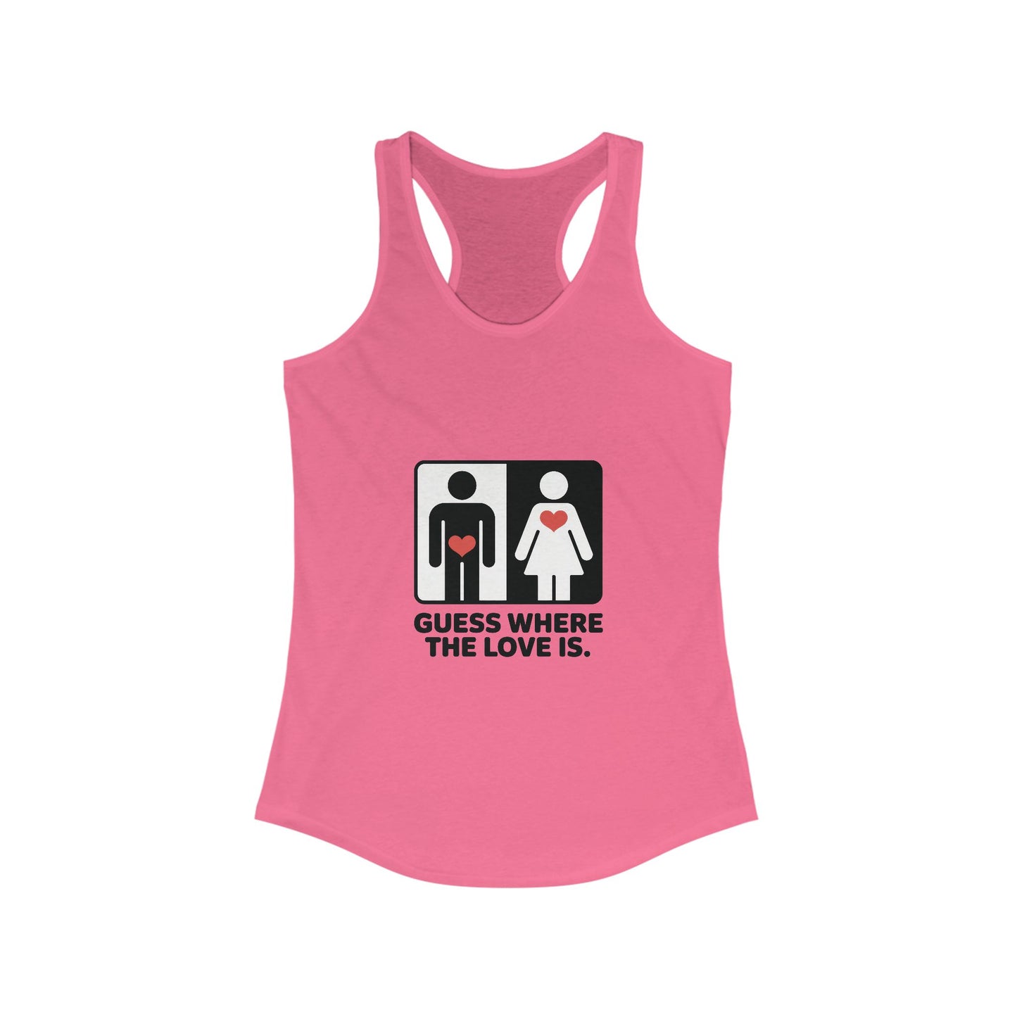 Guess Where the Love Is Womens Tank Top, Funny Shirt for Couples, Gift for Her, Matching Outfits,  Love Joke Graphic Workout Tee