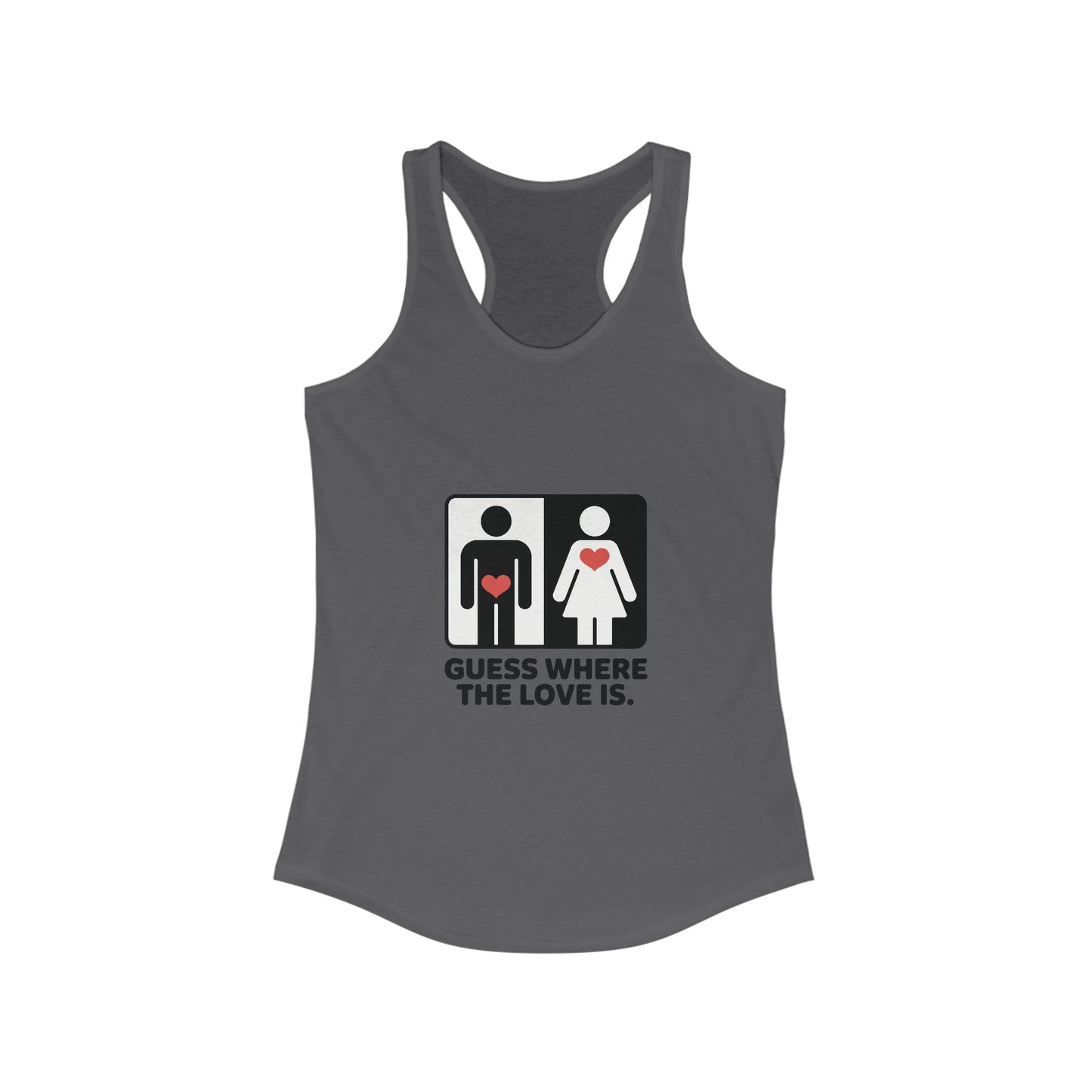 Guess Where the Love Is Womens Tank Top, Funny Shirt for Couples, Gift for Her, Matching Outfits,  Love Joke Graphic Workout Tee