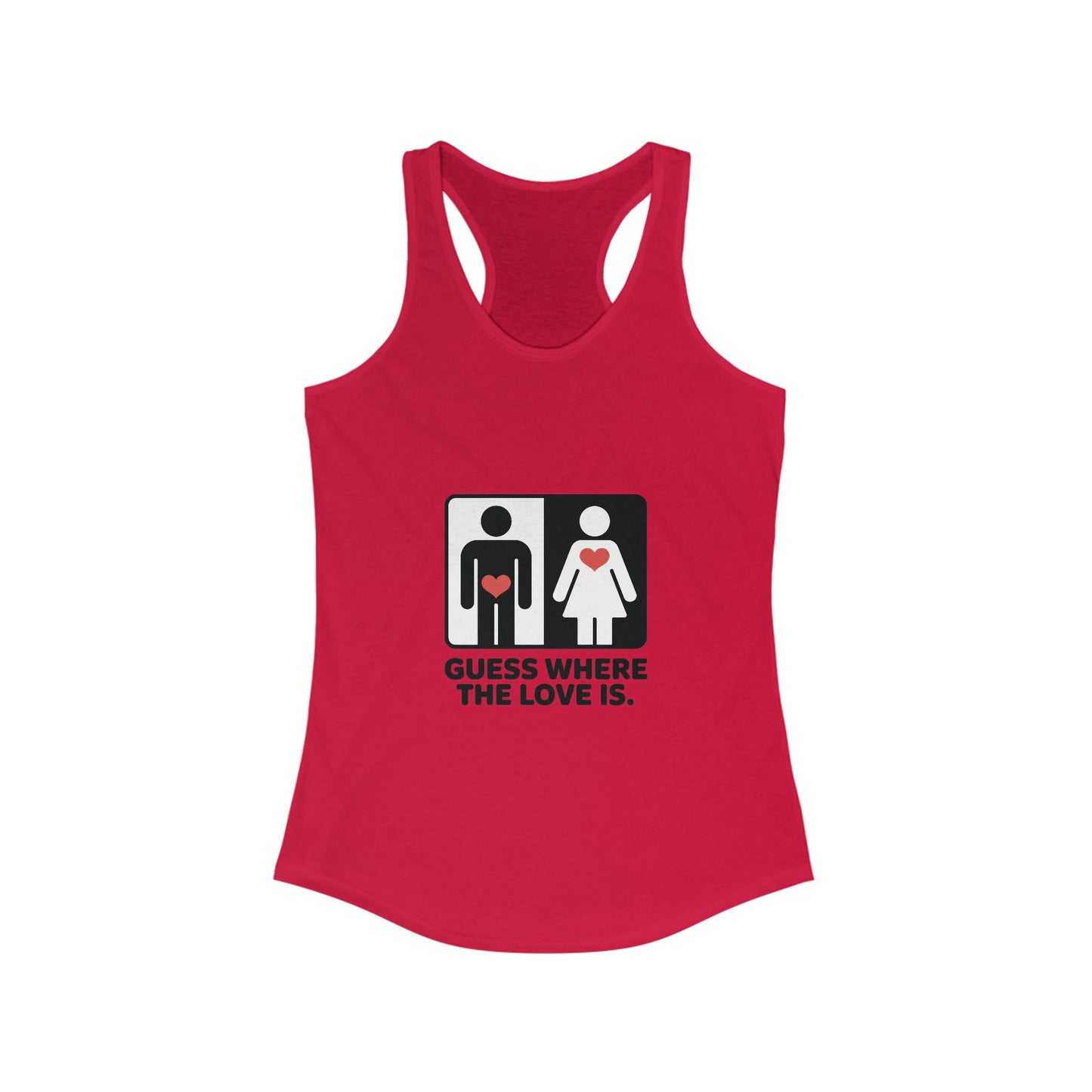 Guess Where the Love Is Womens Tank Top, Funny Shirt for Couples, Gift for Her, Matching Outfits,  Love Joke Graphic Workout Tee