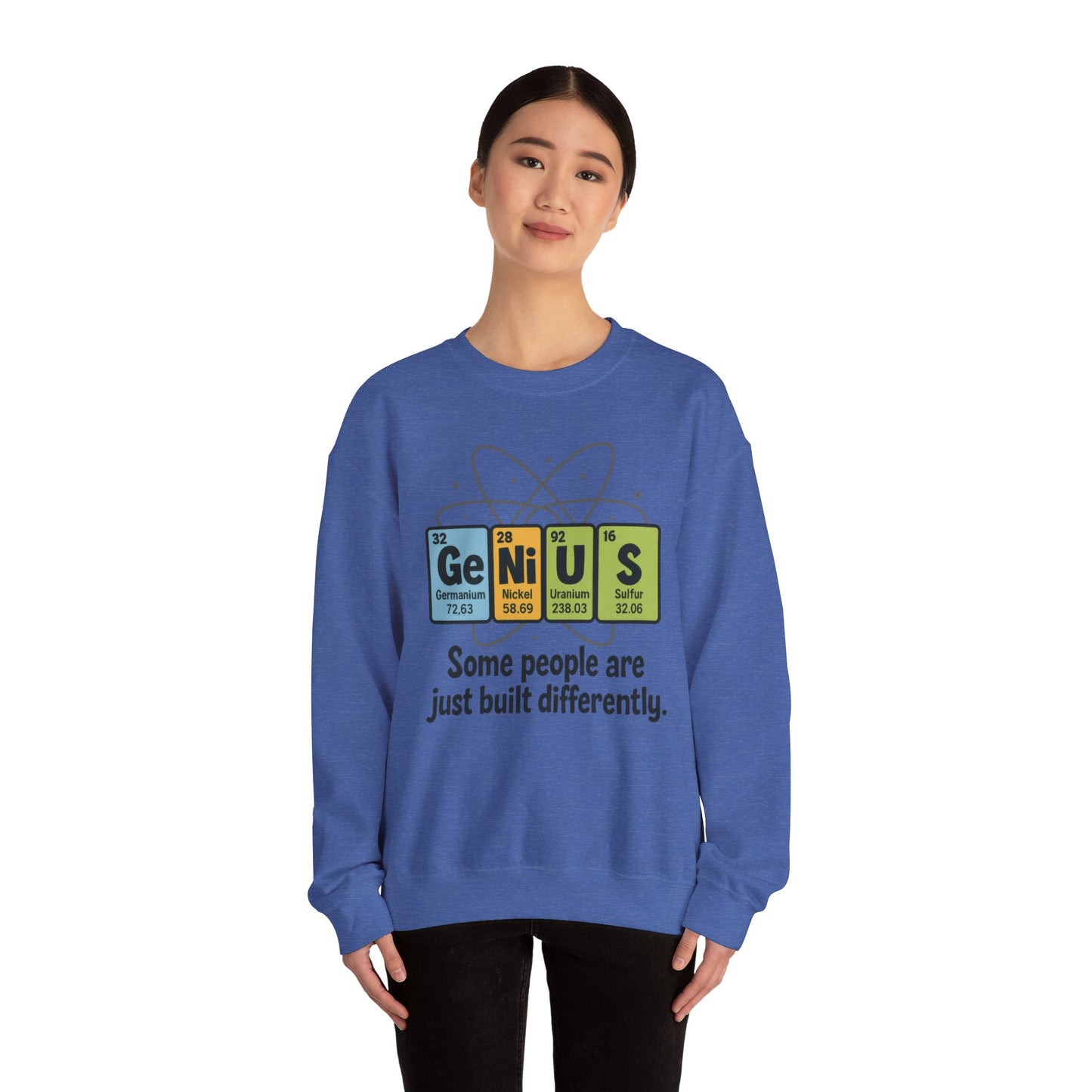 Funny Womens Science Sweatshirt, Genius Periodic Table Pullover, Nerdy Chemistry Gift for Her,  Funny Gift for Nerds, Science Geek Apparel