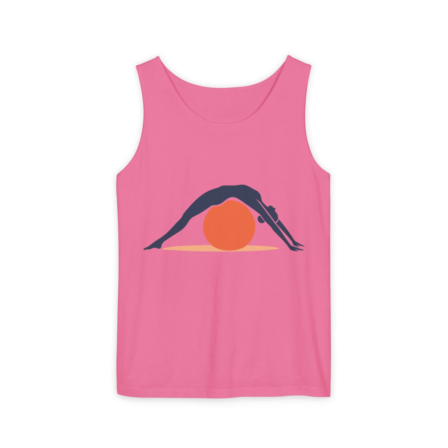 Womens Garment-Dyed Tank Top, Womens Pilates Tank Top, Yoga Fitness Graphic Top, Cute Workout Activewear Shirt