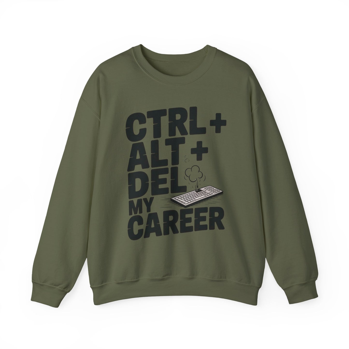 Ctrl Alt Del My Career Sweatshirt, Sarcastic Workwear Graphic Pullover, Funny Office Top, Men's Heavy Blend™ Crewneck Sweatshirt
